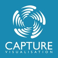 capture visualisation logo on a blue background