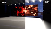 an image of a stage with a light on it